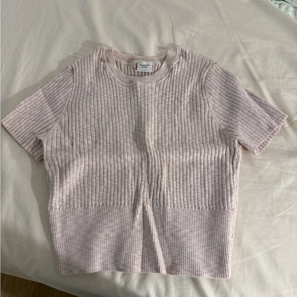 Abercrombie & Fitch Knit Light Pink Short Sleeve lightweight Top
